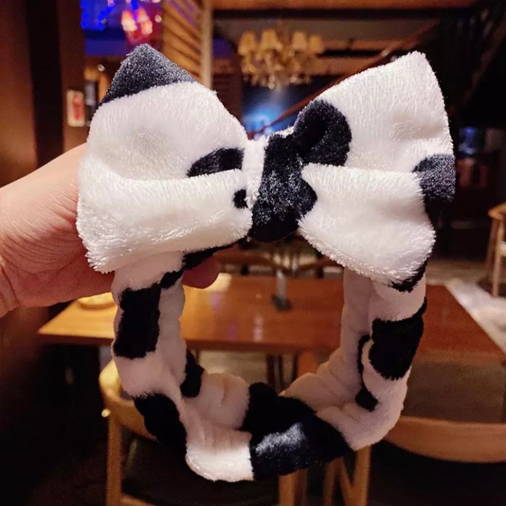Super Soft Cow-Print Makeup Headband!!